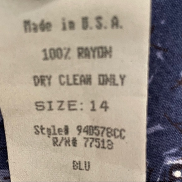 NINA PICCALINO Vtg Maxi Sleeveless Blue & White Floral Shift Sundress Size 14 - Picture 11 of 11